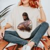 Funny Moo Deng Comfort Colors Shirt Jesus Holding Moo Deng the Hippo Shirt Funny Meme Tee Joke Tshirt Meme Shirt Hippo Lover T Shirt 3