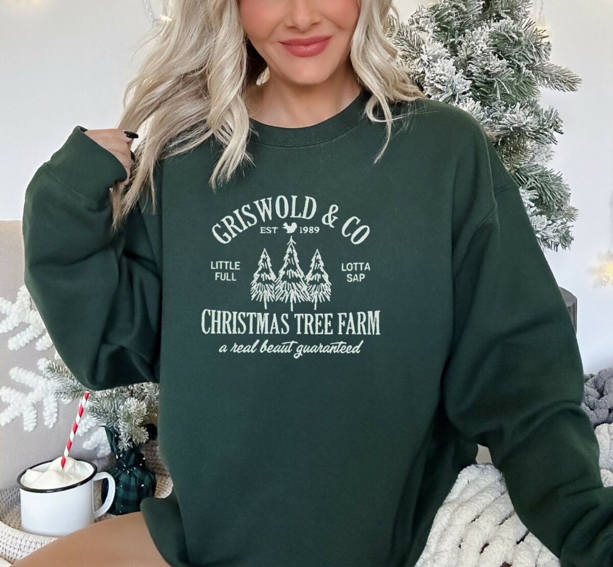 Griswolds Christmas Tree Farm Embroidered Sweatshirt Christmas Shirt Holiday Cute Womans Gift 0