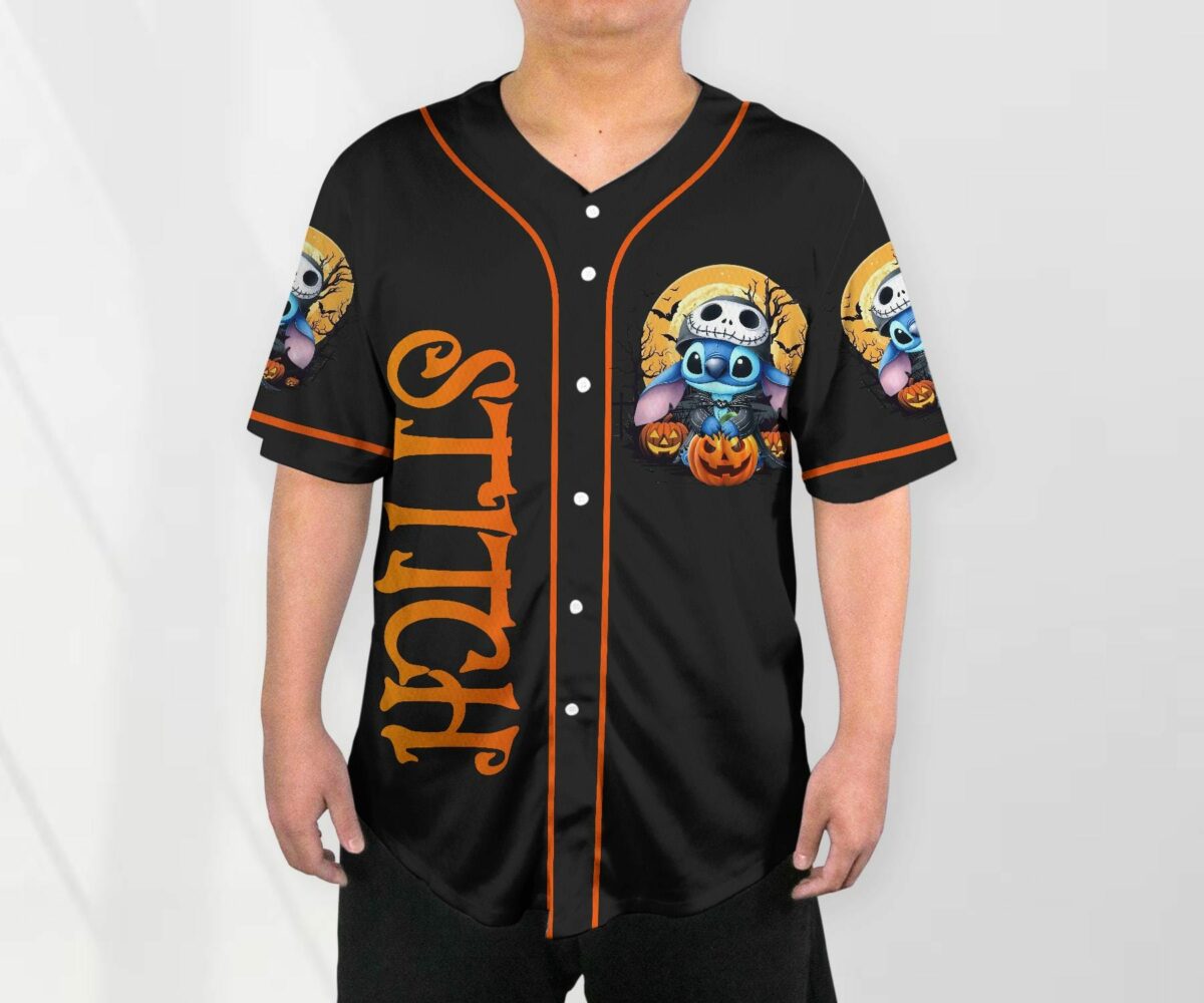 Halloween Stitch Baseball Jersey Ghost Baseball Shirt Halloween Jersey Shirt Gift 3