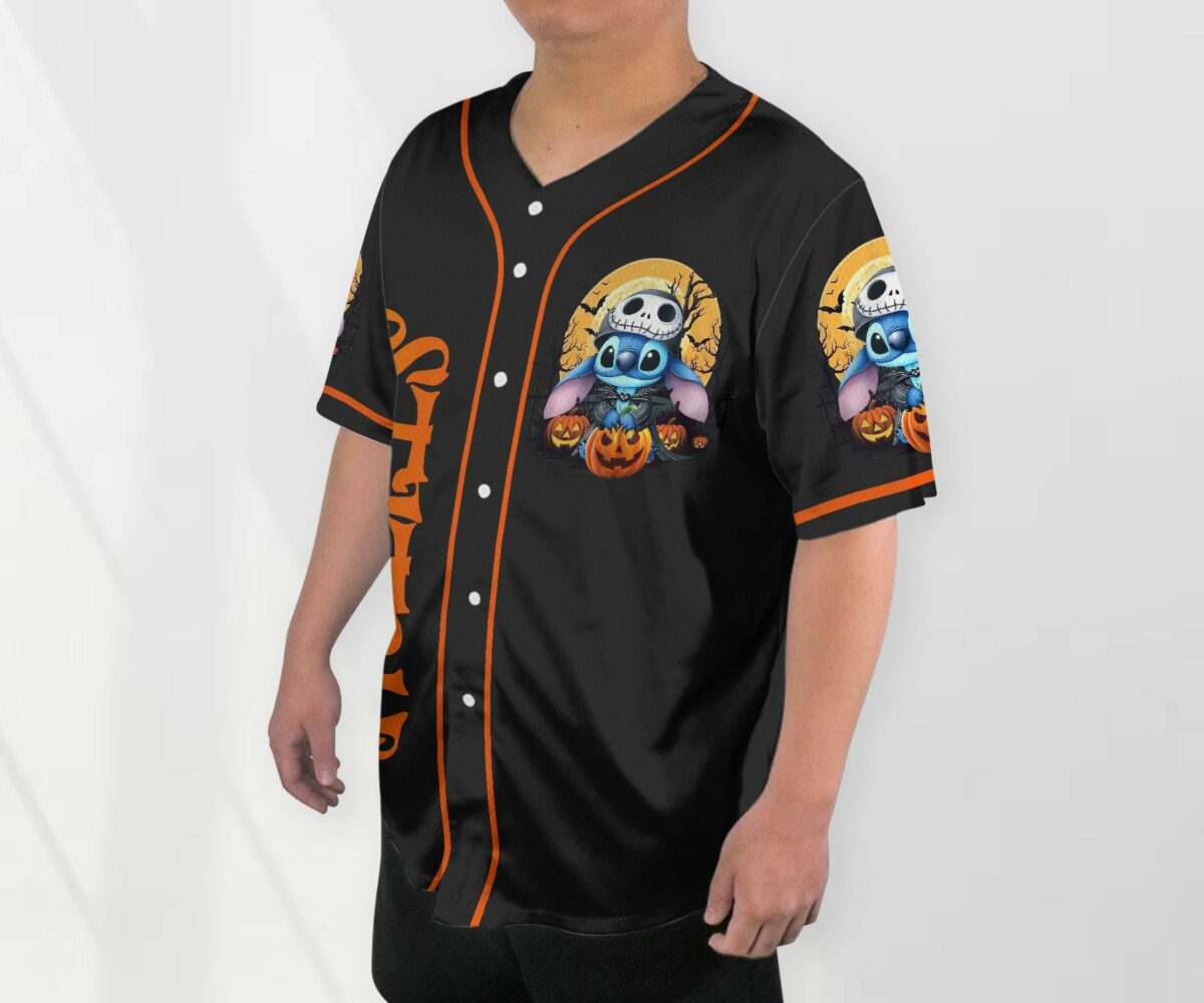 Halloween Stitch Baseball Jersey Ghost Baseball Shirt Halloween Jersey Shirt Gift 7