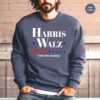 Harris Walz 2024 Sweatshirt Harris Walz Hoodie Vote Blue Democrat Hooded Liberal Feminist Sweaters Kamala Rally Tees 4