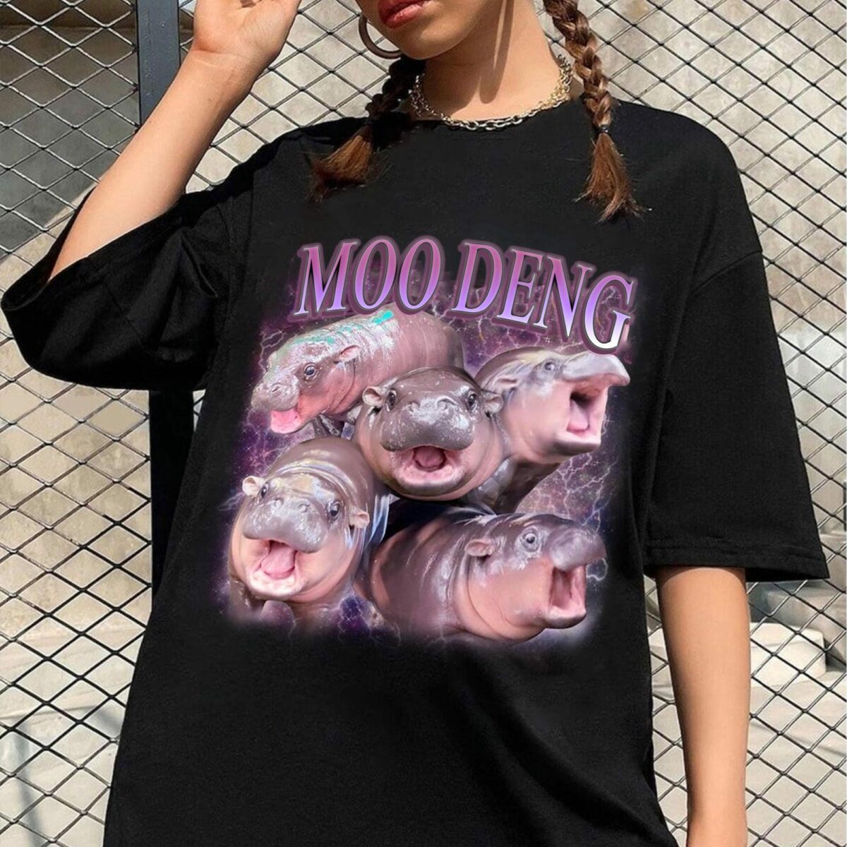 Moo Deng Shirt I Love Moo Deng Shirt Moo Deng Bootleg Rap Tee Hippo Lover T Shirt Cute Baby Hippo Shirt Moo Deng I Love You Shirt 3