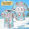 Personalized Santa Claus Christmas Baseball Jersey Custom Christmas Snowman Shirt Xmas Jersey Team Custom Team Name and Number Jersey 1