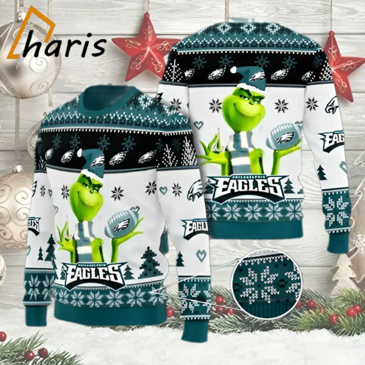 Philadelphia Eagles Grinch Knit Eagles Ugly Christmas Sweater result 2 2