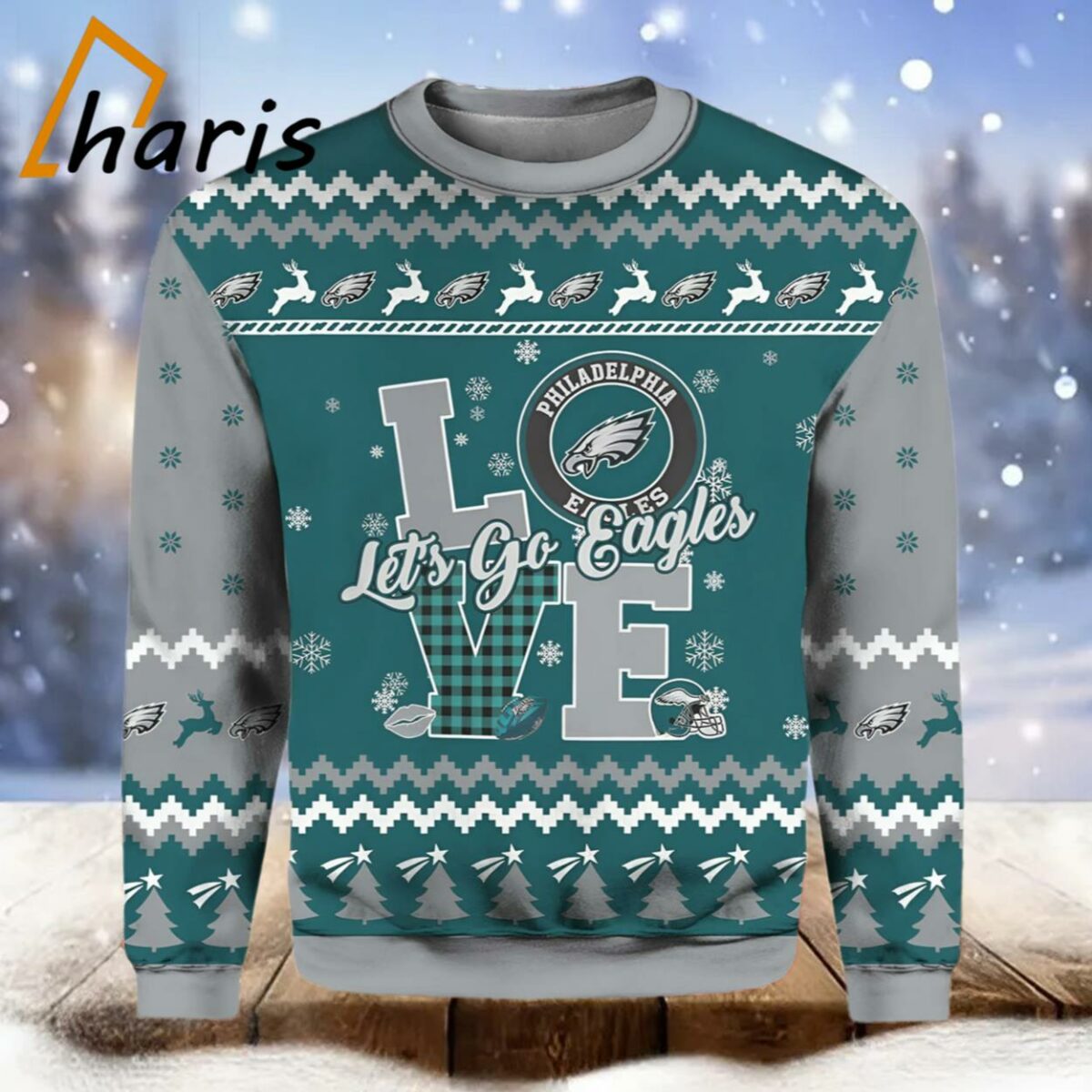 Philadelphia Eagles Love Lets Go Eagles Ugly Christmas Sweater result 1 1