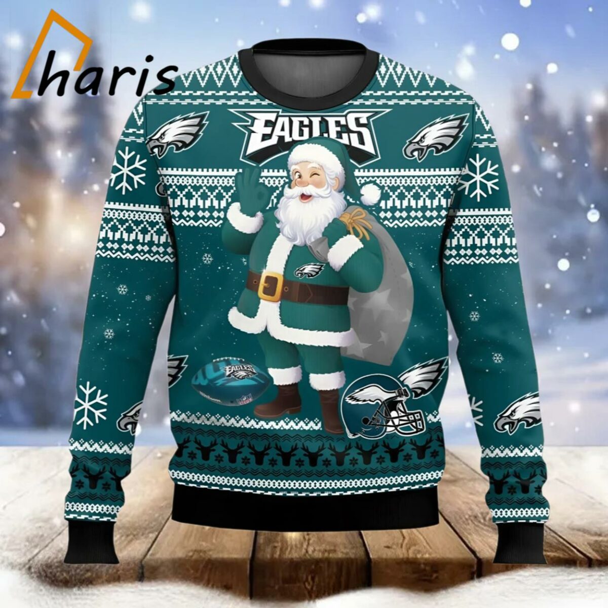 Santa Claus Eagles Ugly Christmas Sweater result 1 1