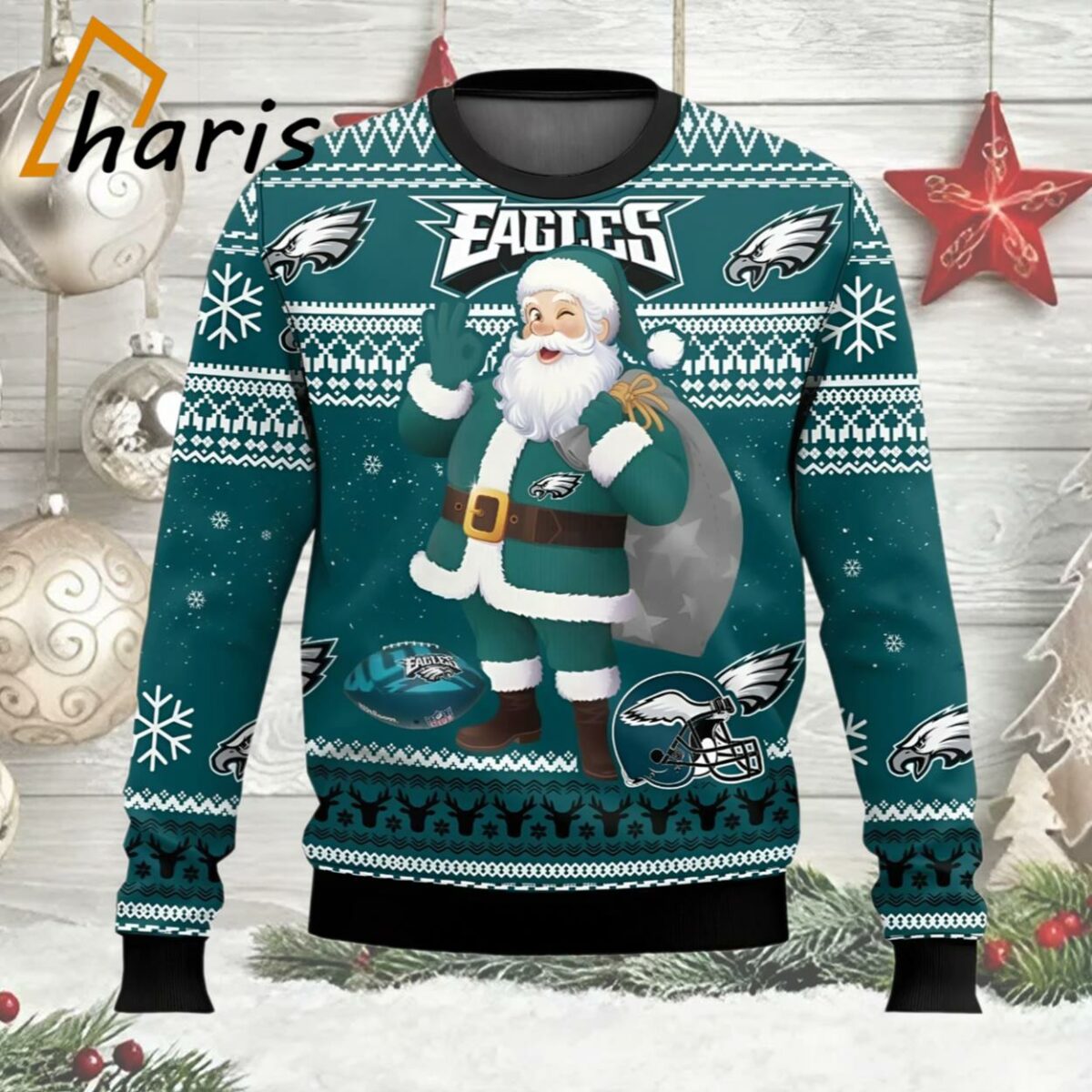 Santa Claus Eagles Ugly Christmas Sweater result 2 2