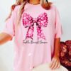 Tackle Breast Cancer Shirt Pink Bow Football Shirt Pink Out Cancer Suvivor Shirt 4