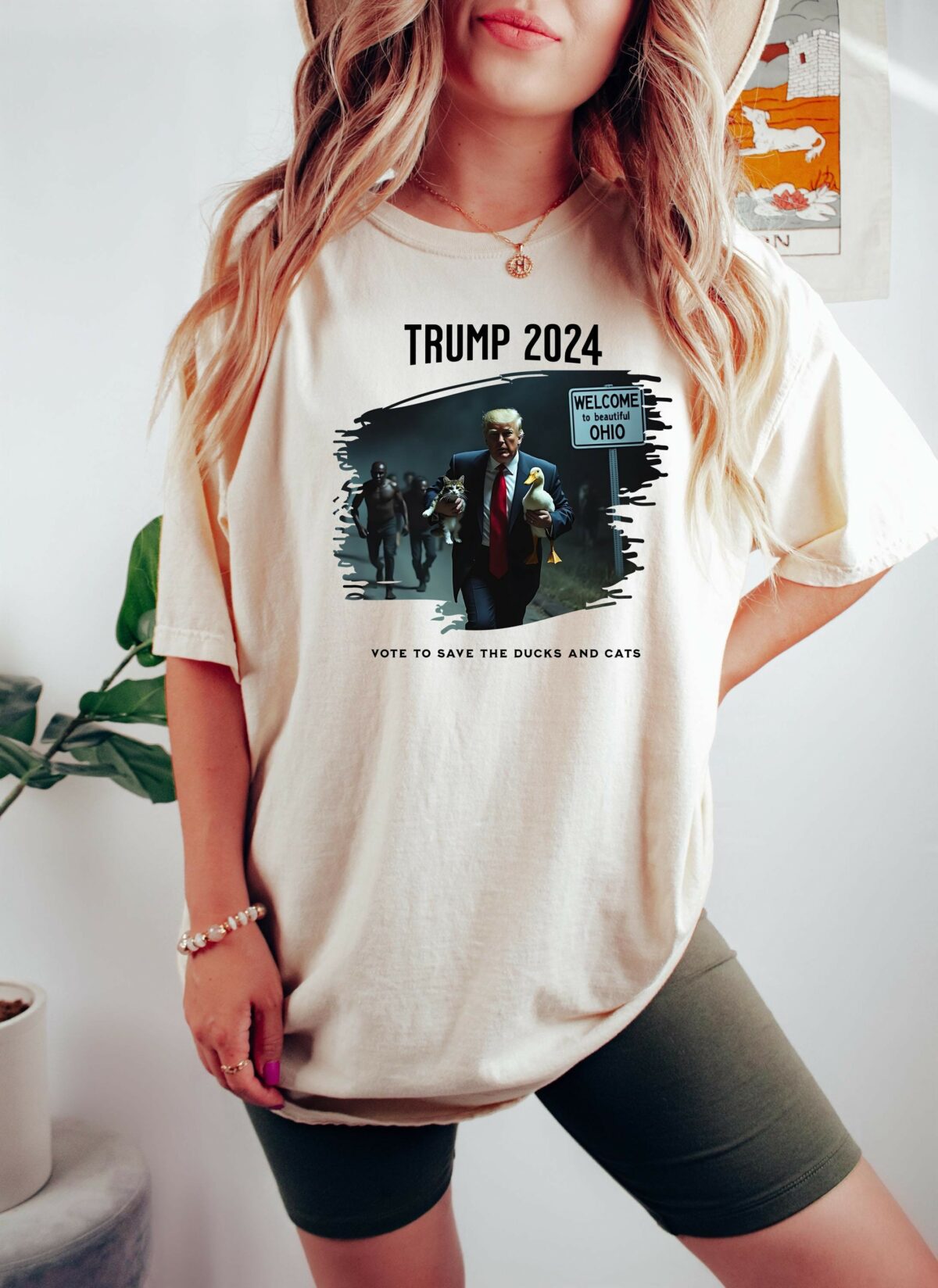 Trump 2024 Duck Kitten Shirt Cat Lady Springfield OH Shirt Felon 2024 Unisex Vintage Style Trump Cat Ohio Shirt Republican Gift 1