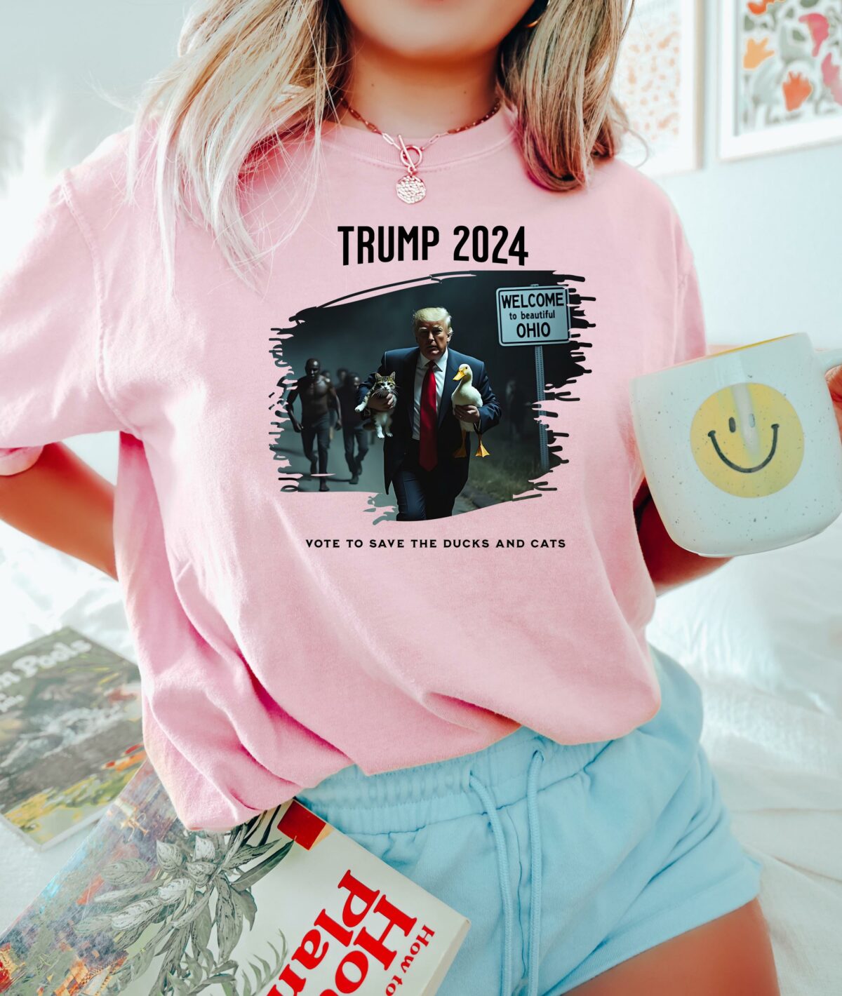 Trump 2024 Duck Kitten Shirt Cat Lady Springfield OH Shirt Felon 2024 Unisex Vintage Style Trump Cat Ohio Shirt Republican Gift 4