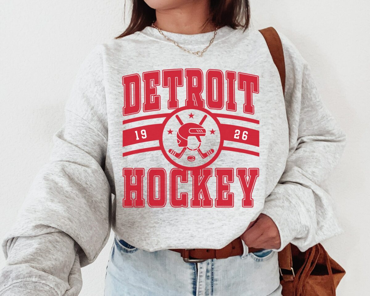 Vintage Detroit Red Wing Sweatshirt T Shirt Detroit Wing Sweater Wings T Shirt Hockey Fan Shirt Retro Detroit Ice Hockey 1