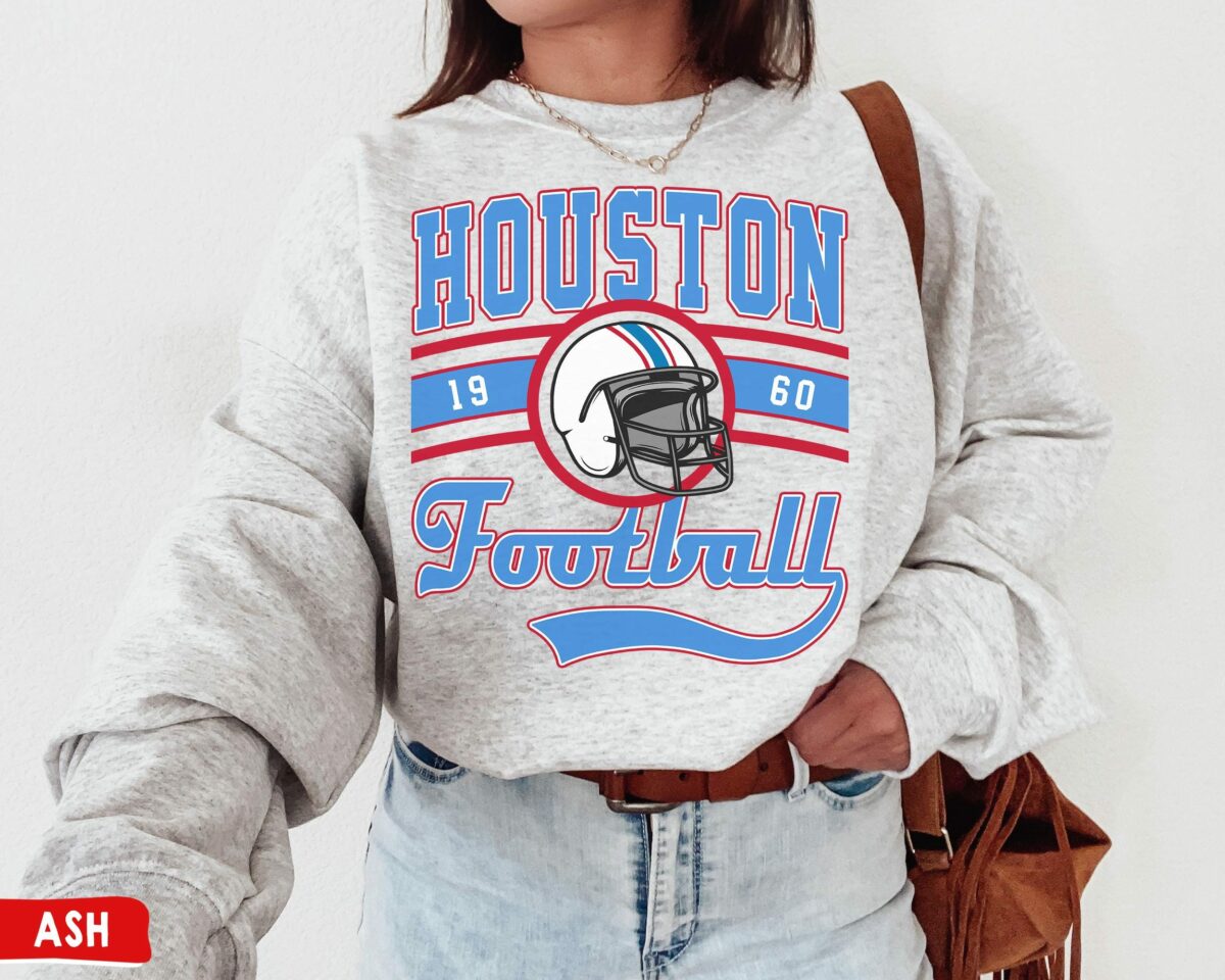 Vintage Houston Football Crewneck Sweatshirt T Shirt Houston T Shirt Houston Football Game Day Houston Fans Gift 1