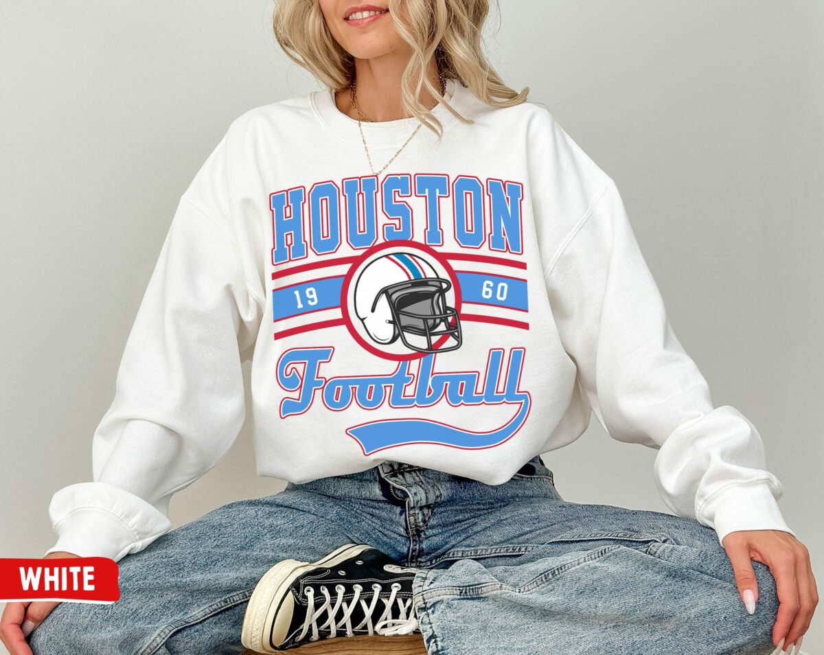 Vintage Houston Football Crewneck Sweatshirt T Shirt Houston T Shirt Houston Football Game Day Houston Fans Gift 5