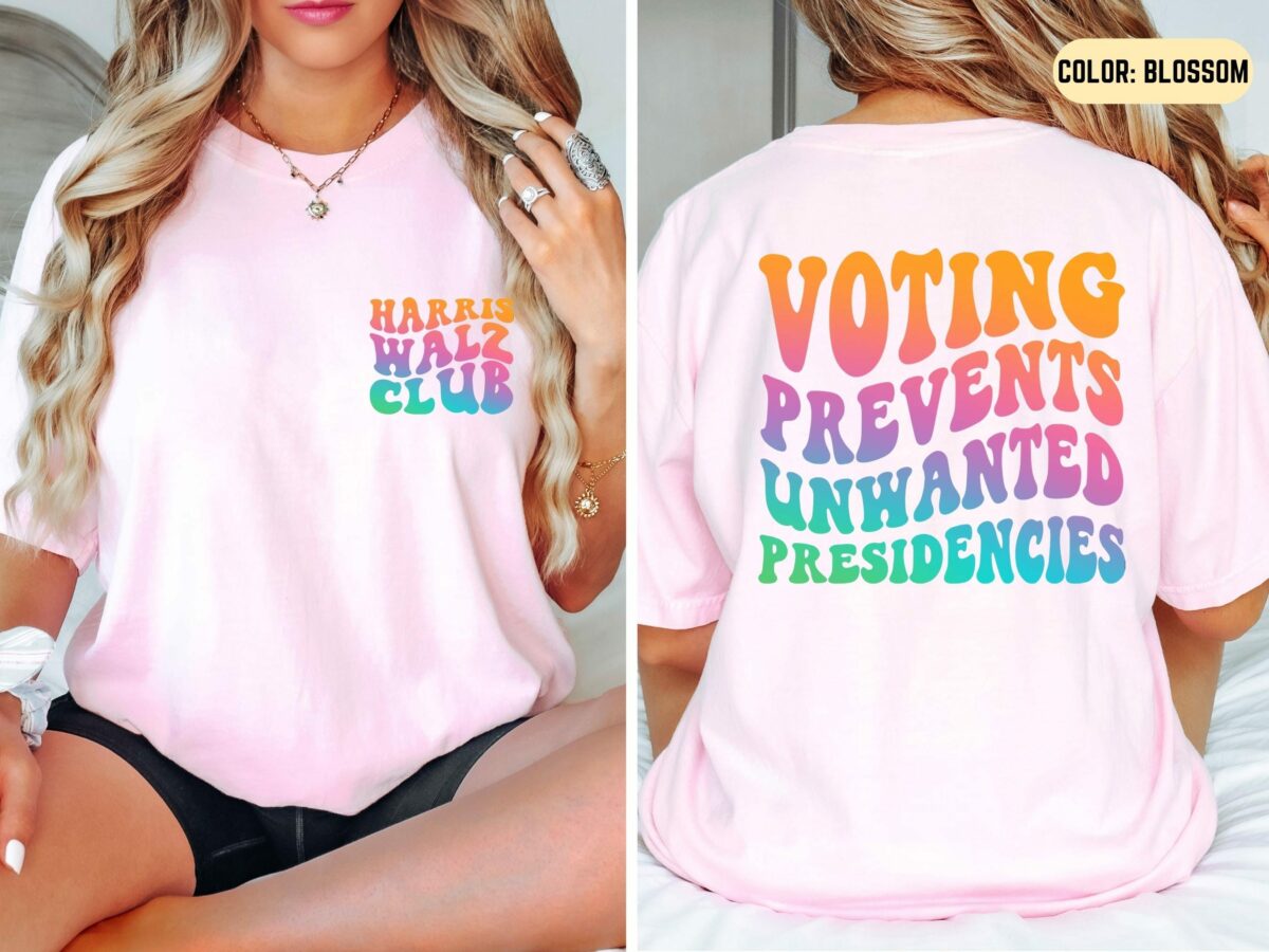 Voting Prevents Unwanted Presidencies Harris Walz Vote Shirt Harris Walz 2024 Election Shirt Kamala Shirt Vote Kamala Democrat Shirt 3