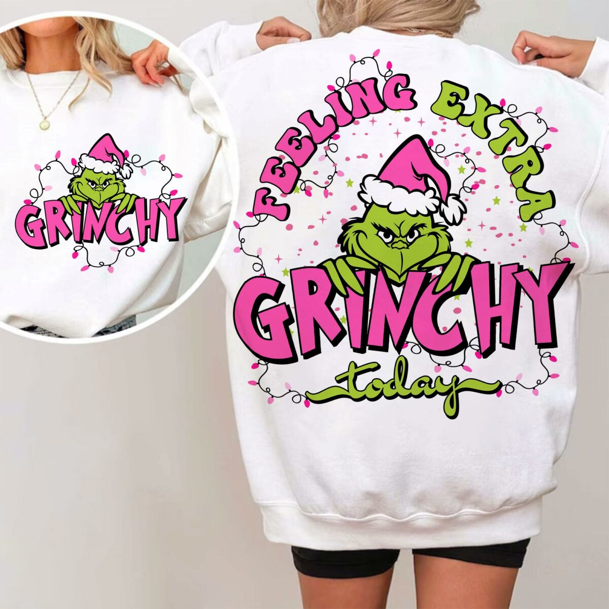 Pink Feeling Extra Grincy Today PNG Pink Christmas Png Grinc Christmas Png Retro Christmas Png Christmas Shirt Png Sublimation Designs 1