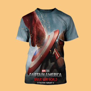 Captain America Brave New World Poster Movie All Over Print T Shirt