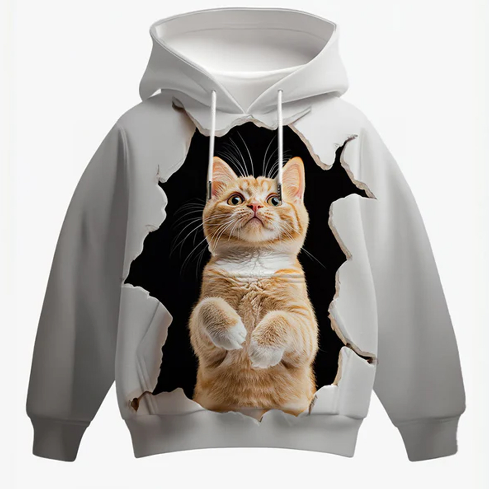 Youth Cool Funny Cat 3D Print Hoodie