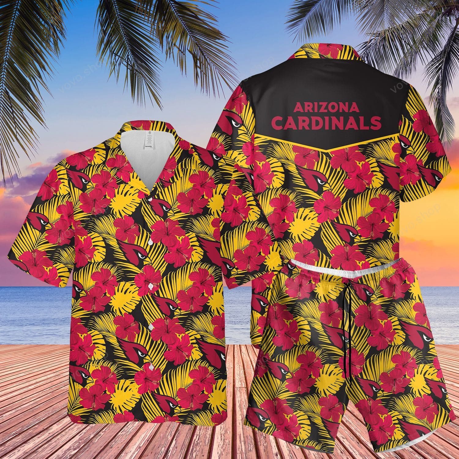 arizona cardinals hibiscus paradise hawaiian shirt y69yi