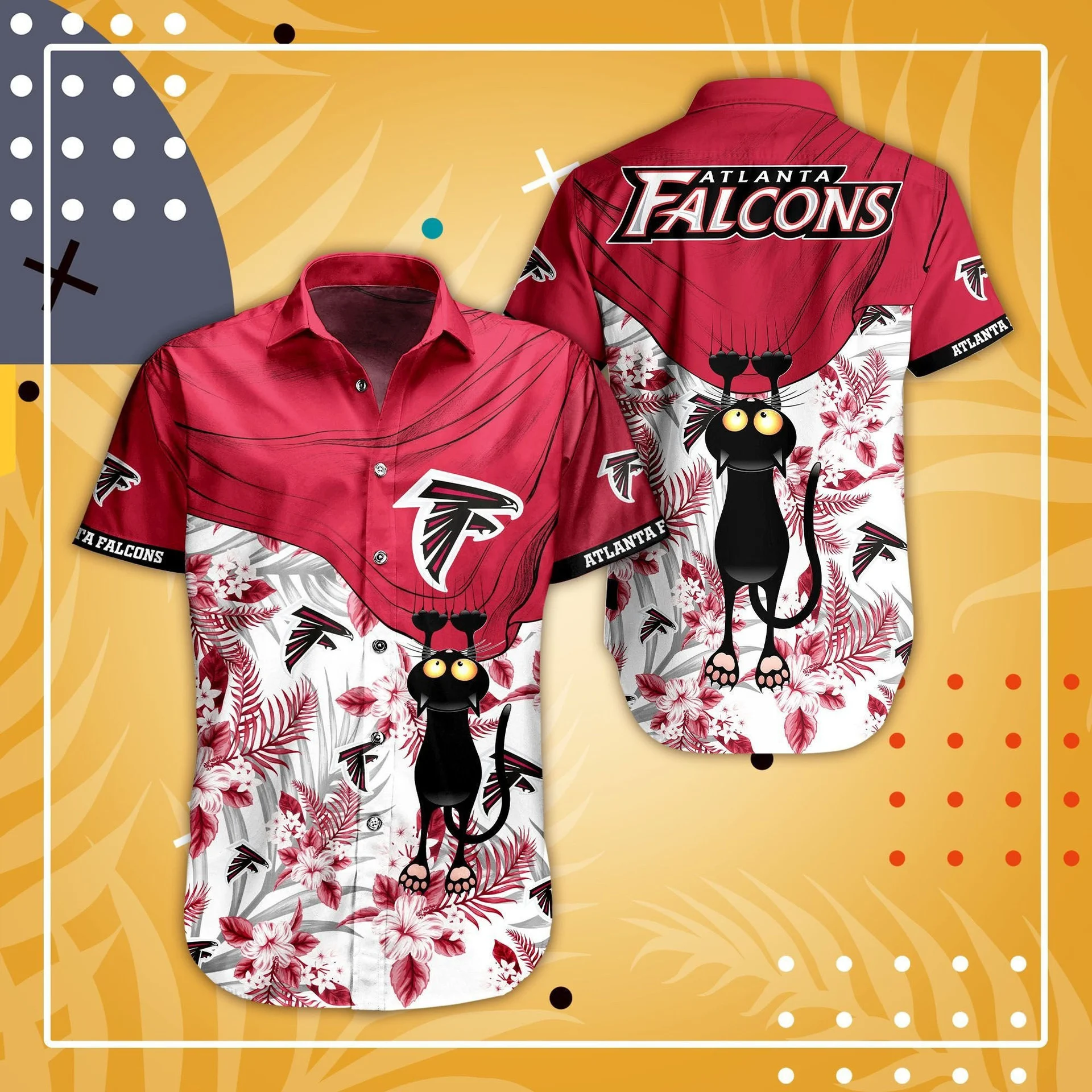 atlanta falcons black cat hawaiian shirt 4h79e