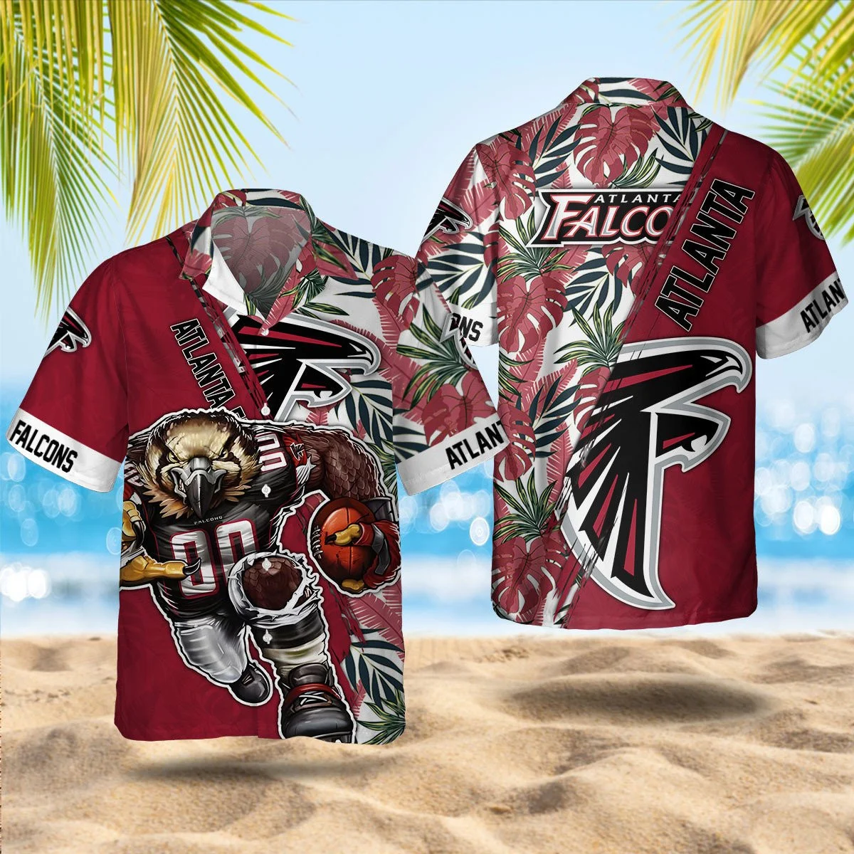 atlanta falcons fierce mascot hawaiian shirt iht97