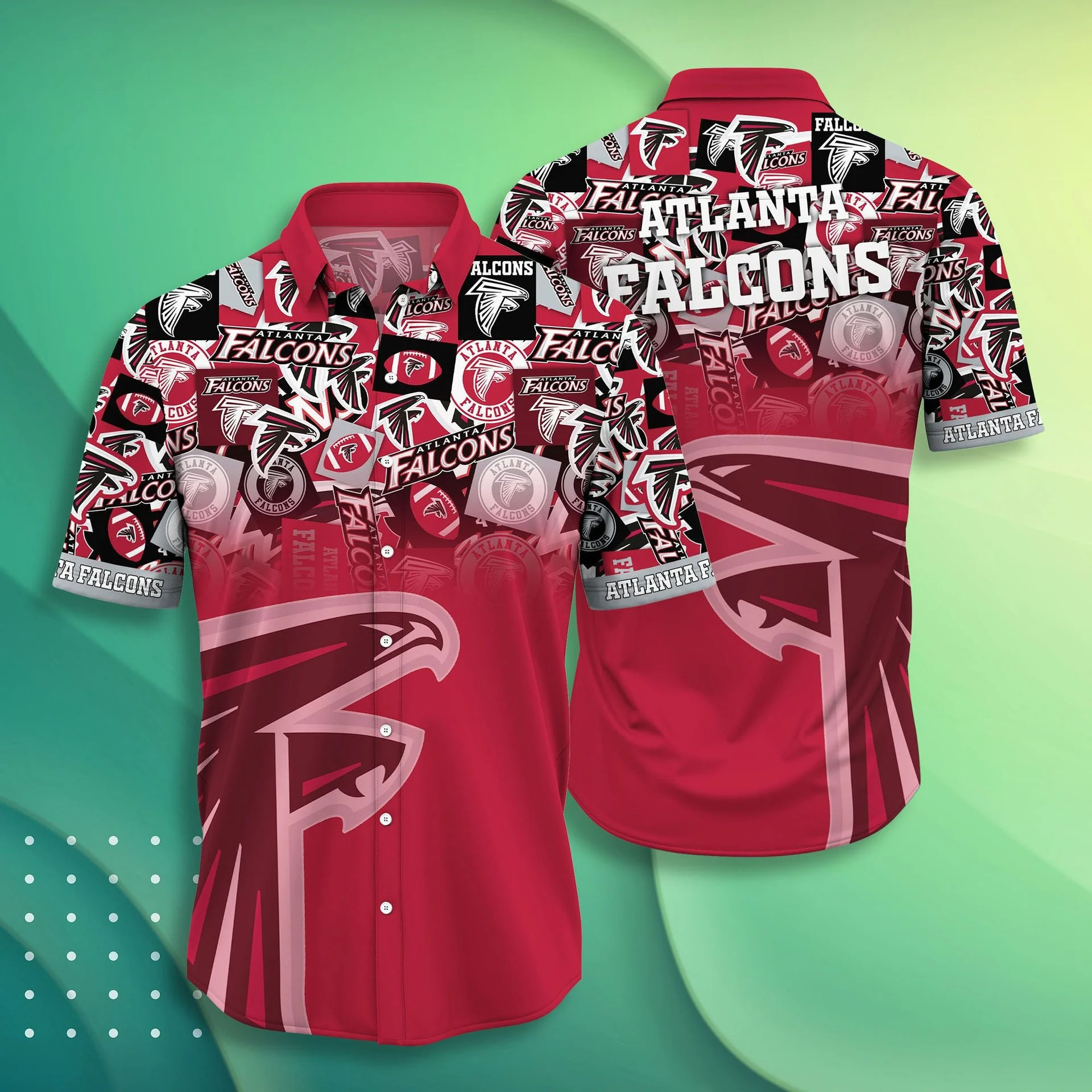 atlanta falcons iconic collage hawaiian shirt zo1io