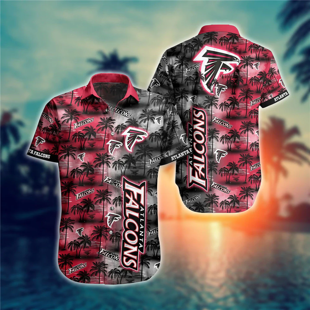 atlanta falcons palm sunset hawaiian shirt