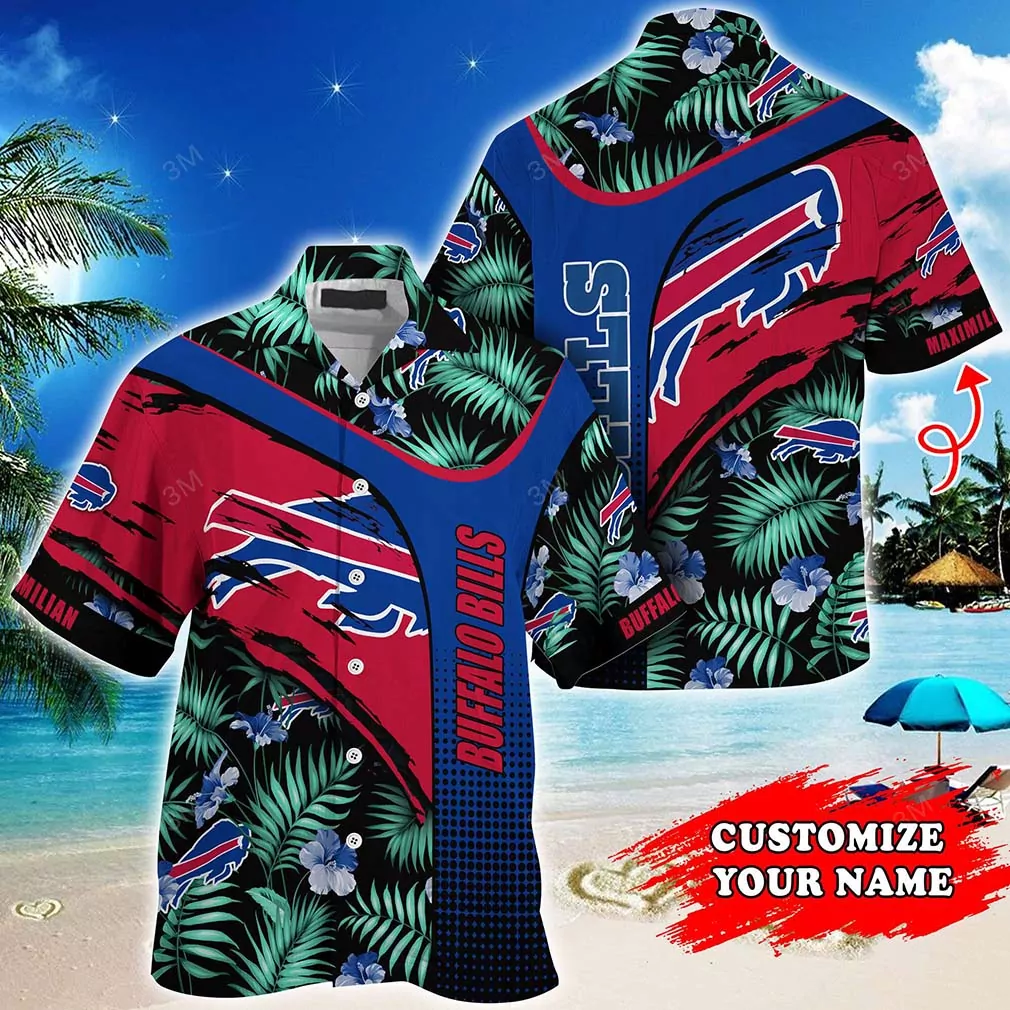 buffalo bills abstract tropical personalized hawaiian shirt ge45j