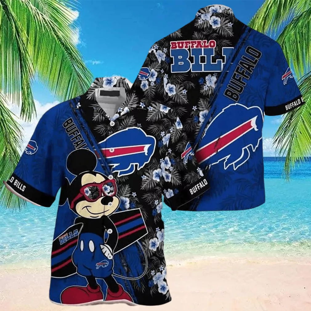 buffalo bills beach mickey mouse hawaiian shirt qasva