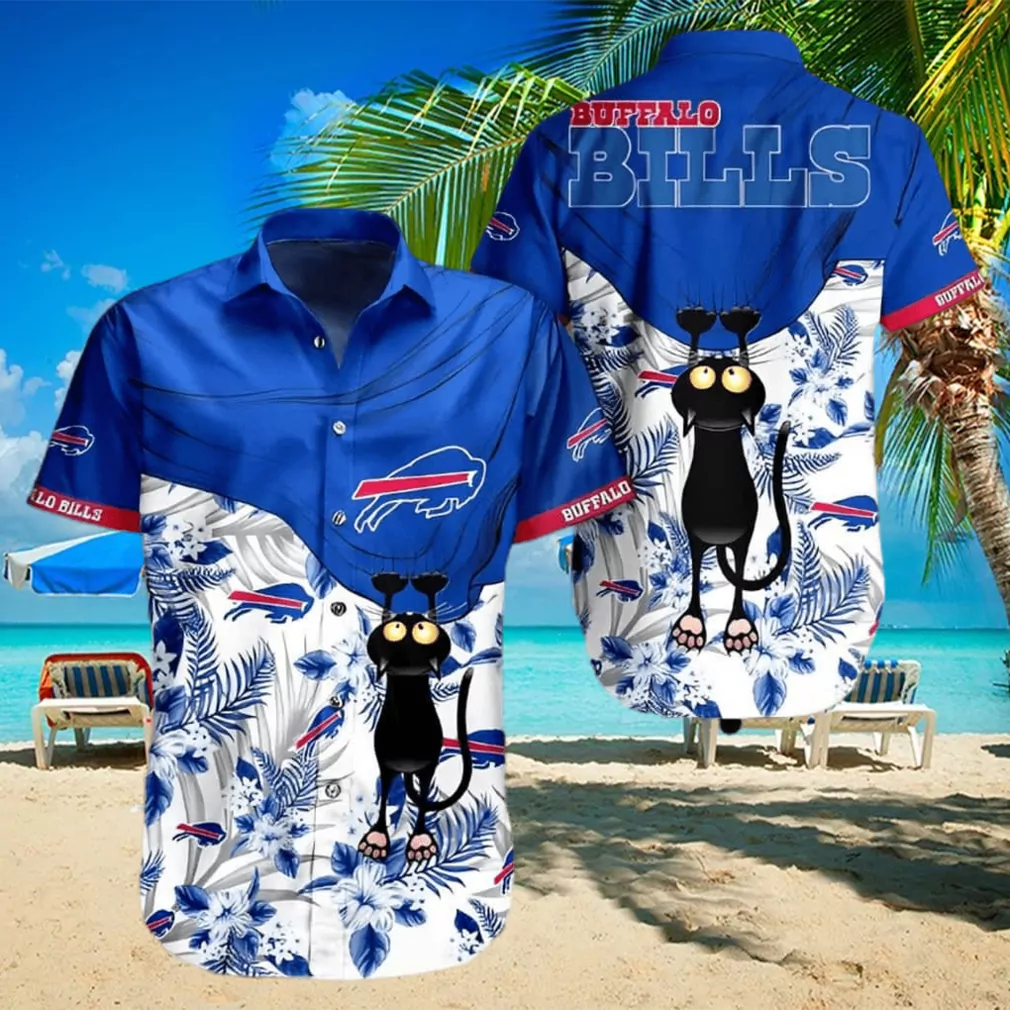 buffalo bills black cat hawaiian shirt yg42b