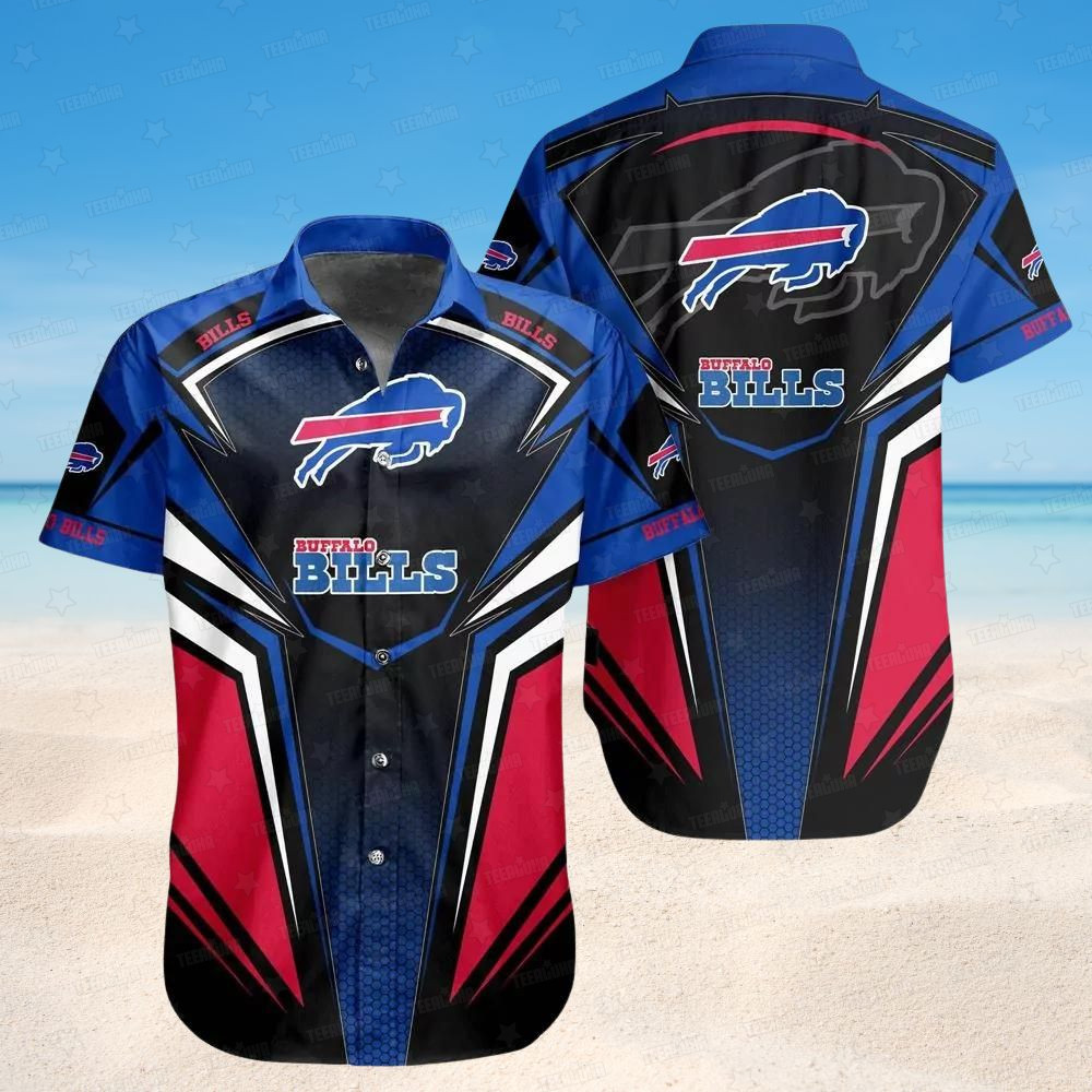 buffalo bills black red and blue geometric hawaiian shirt 8tend