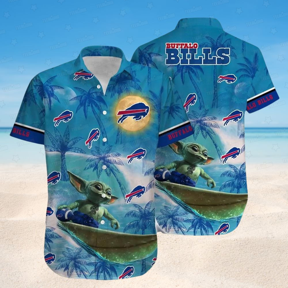 buffalo bills blue and green tropical character hawaiian shirt o7alu