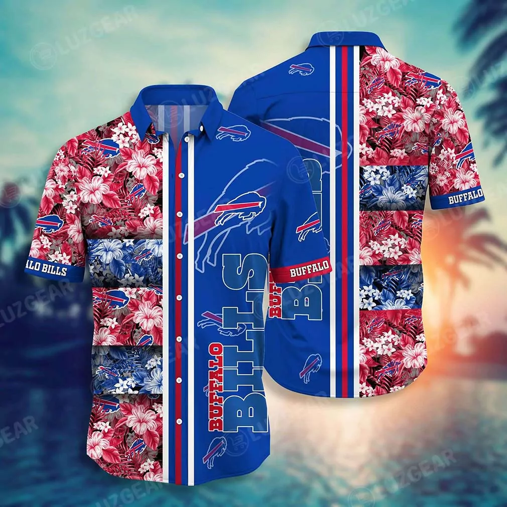 buffalo bills floral stripe hawaiian shirt v1n17