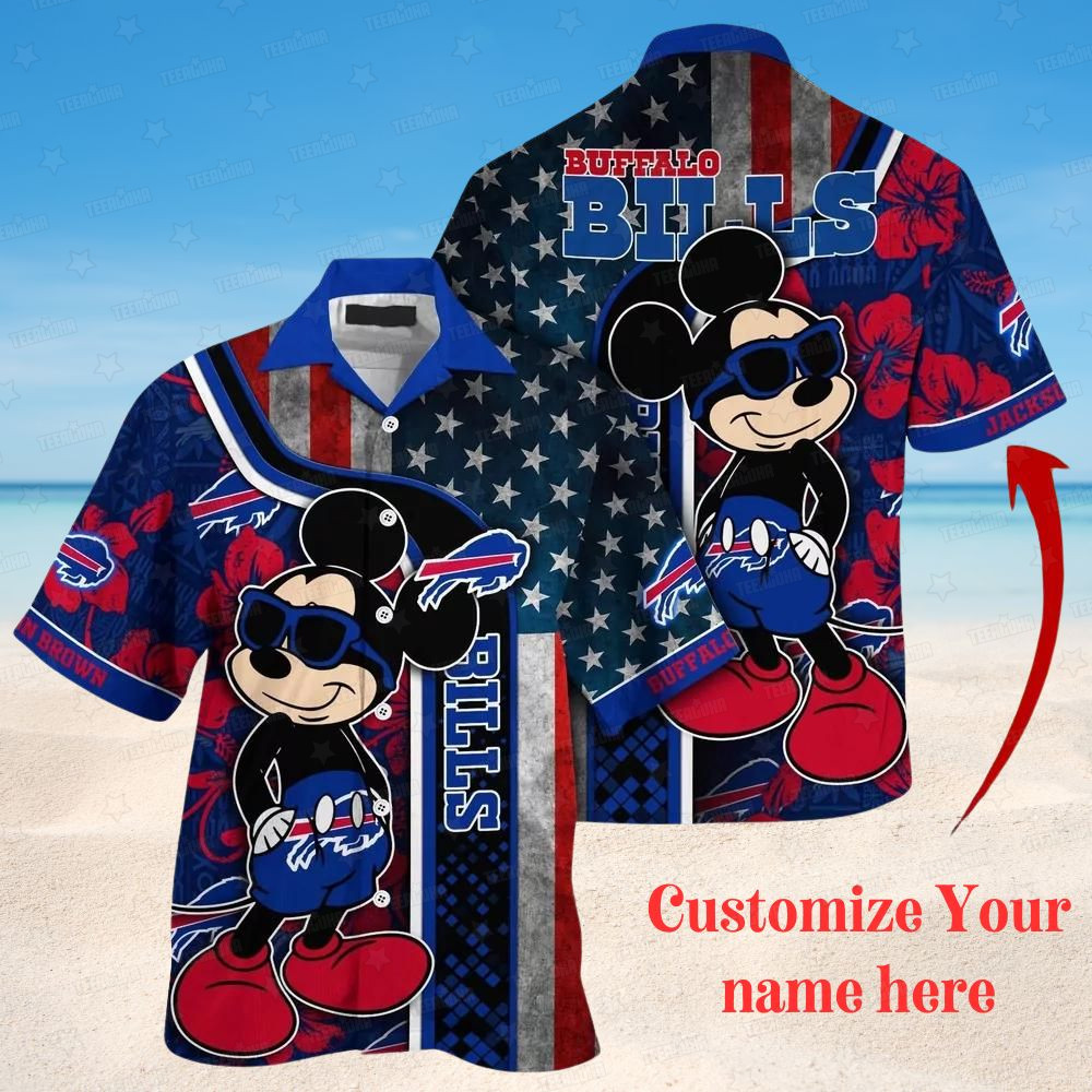 buffalo bills mickey mouse playful fan custom hawaiian shirt 8oy07