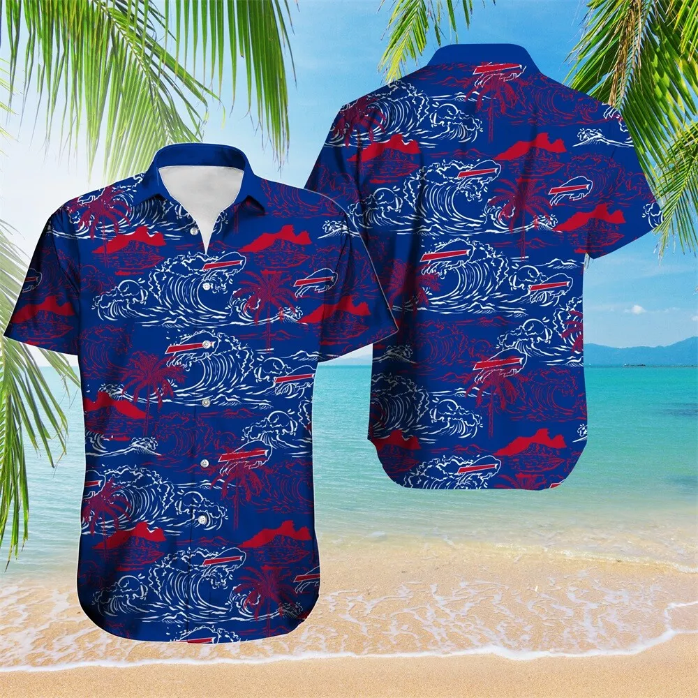 buffalo bills ocean wave scenic hawaiian shirt