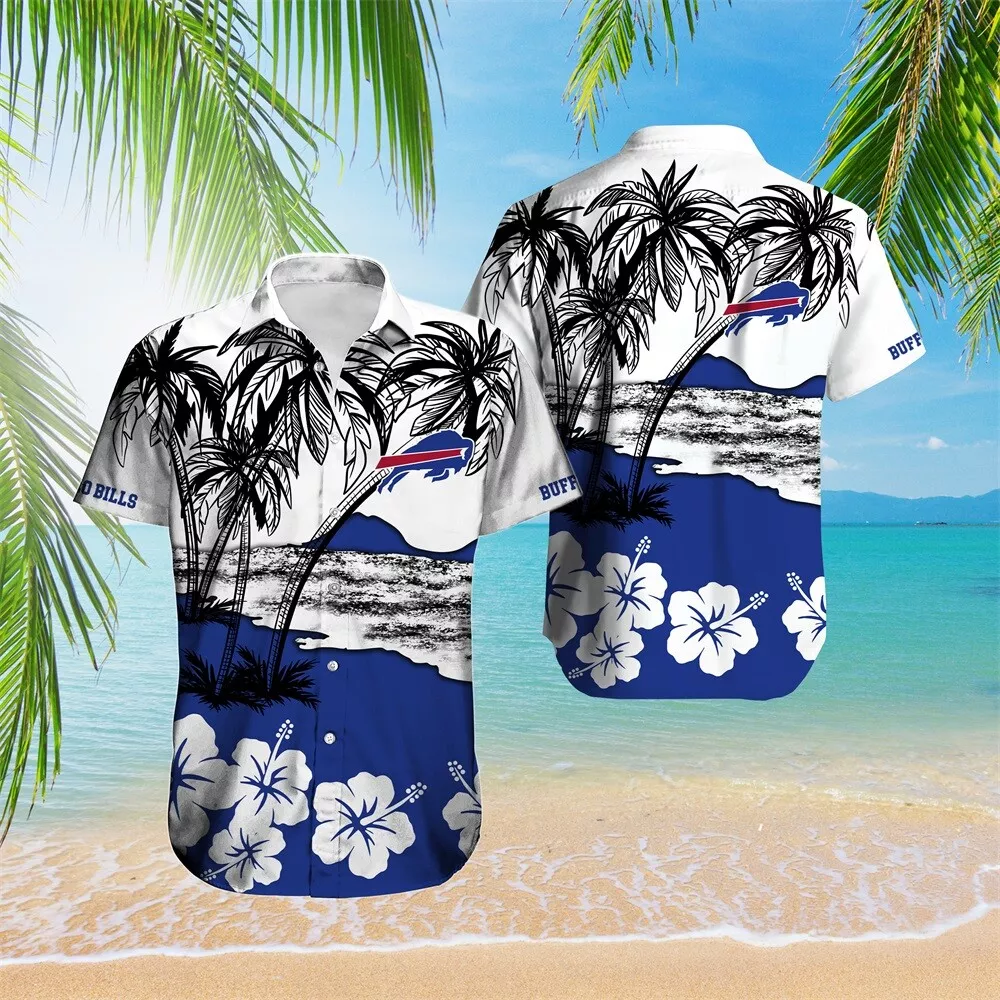 buffalo bills palm and hibiscus island hawaiian shirt w25pp