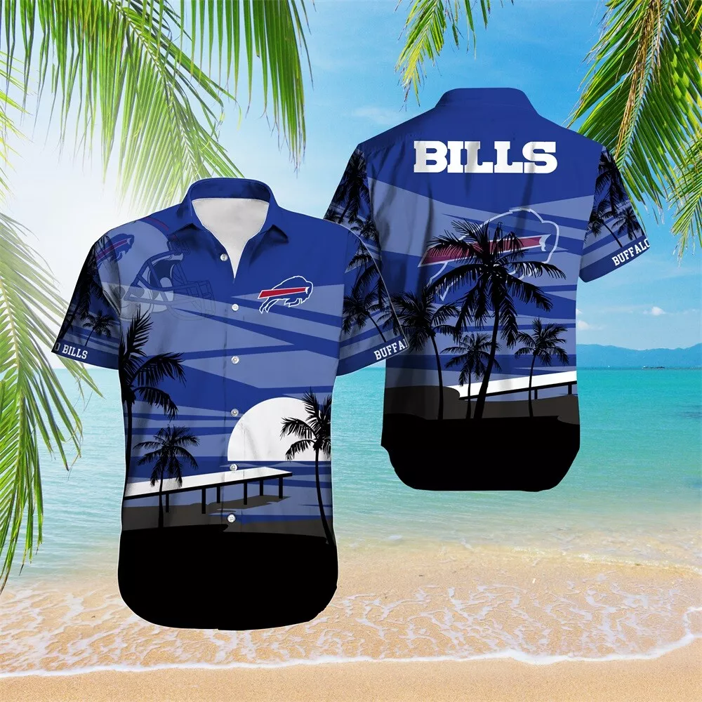 buffalo bills pier sunset silhouette hawaiian shirt z4agd