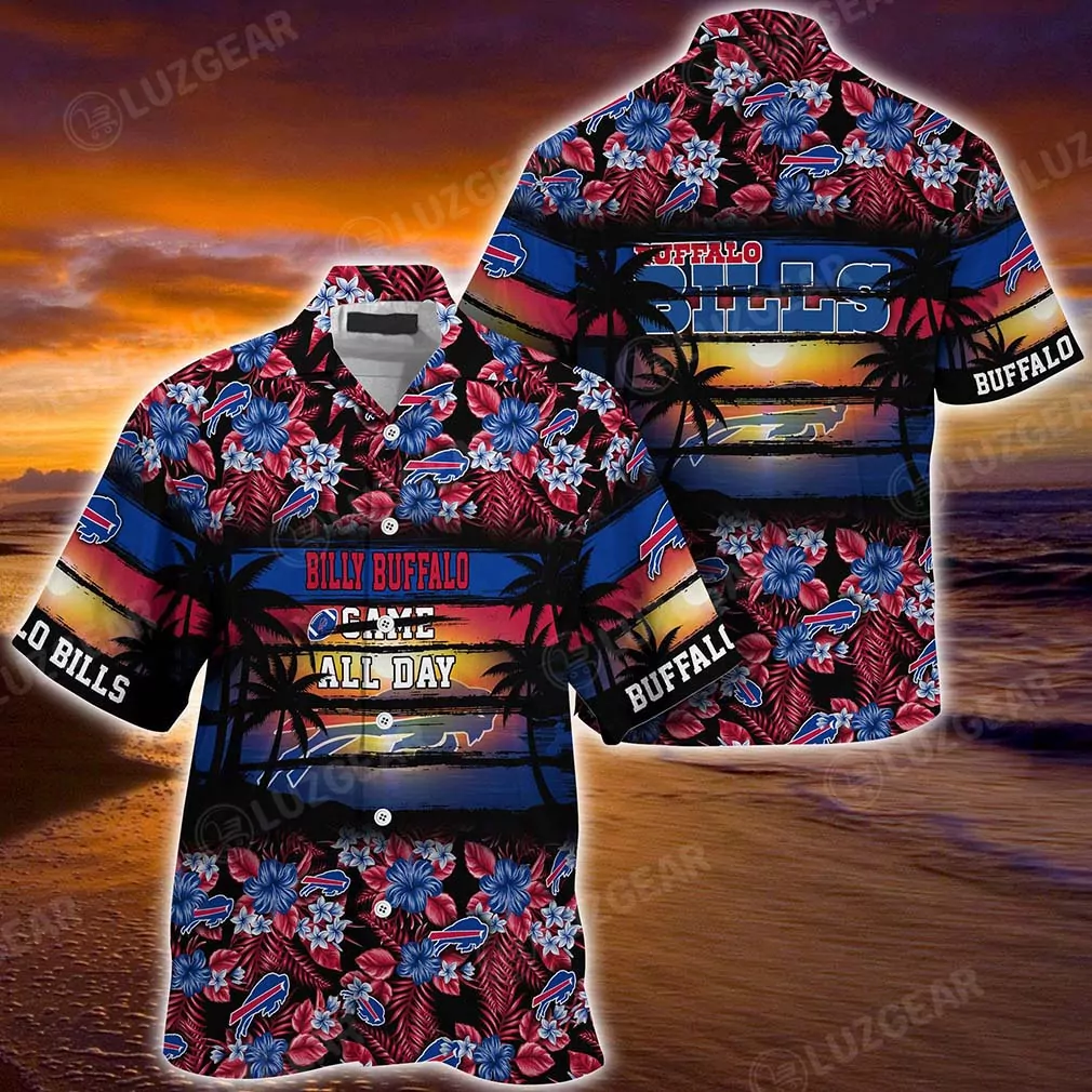 buffalo bills sunset floral hawaiian shirt