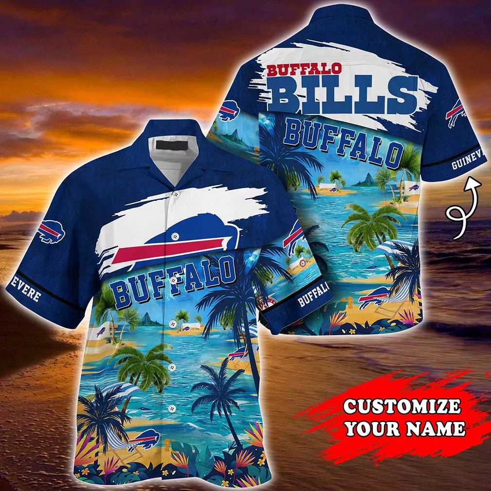 buffalo bills tropical beach personalized hawaiian shirt