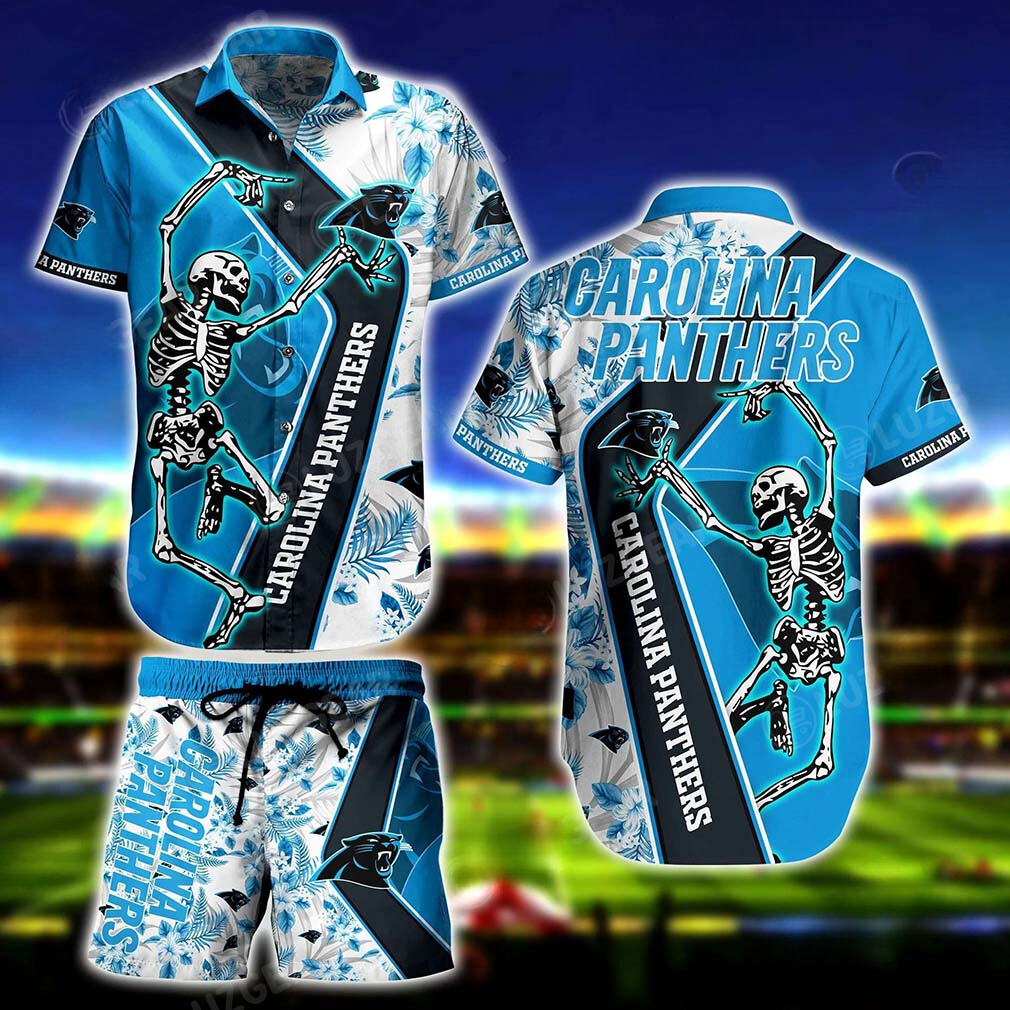 carolina panthers sekeleton design hawaiian shirt a1t33