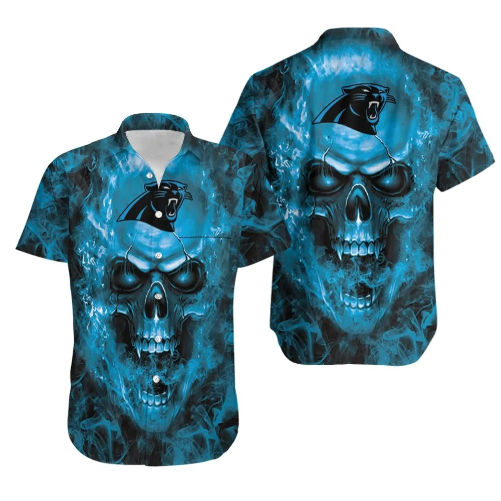 carolina panthers skull storm hawaiian shirt ajk9f