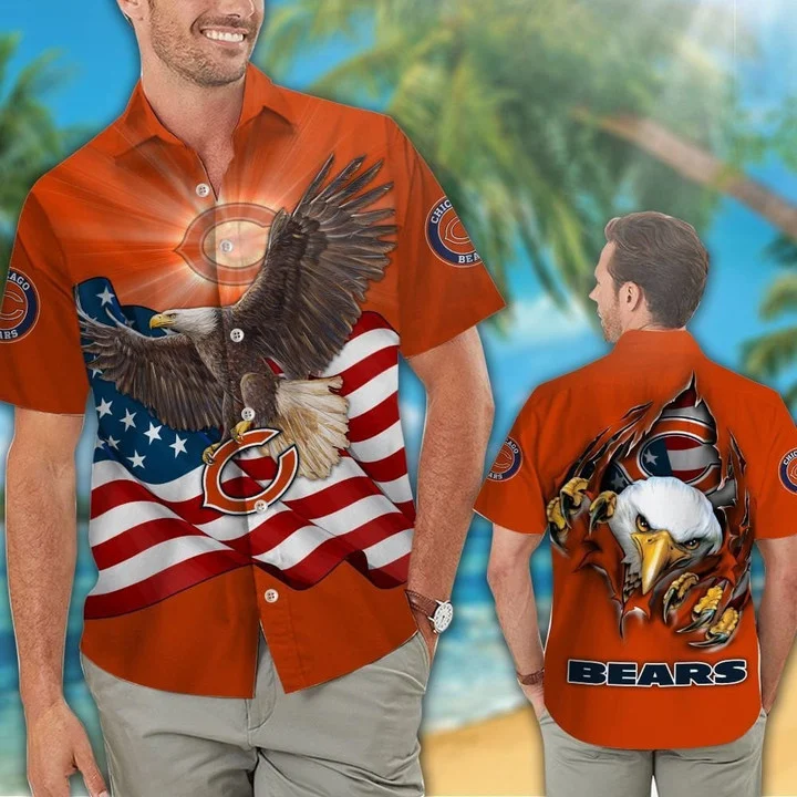 chicago bears american pride eagle hawaiian shirt 93n8z