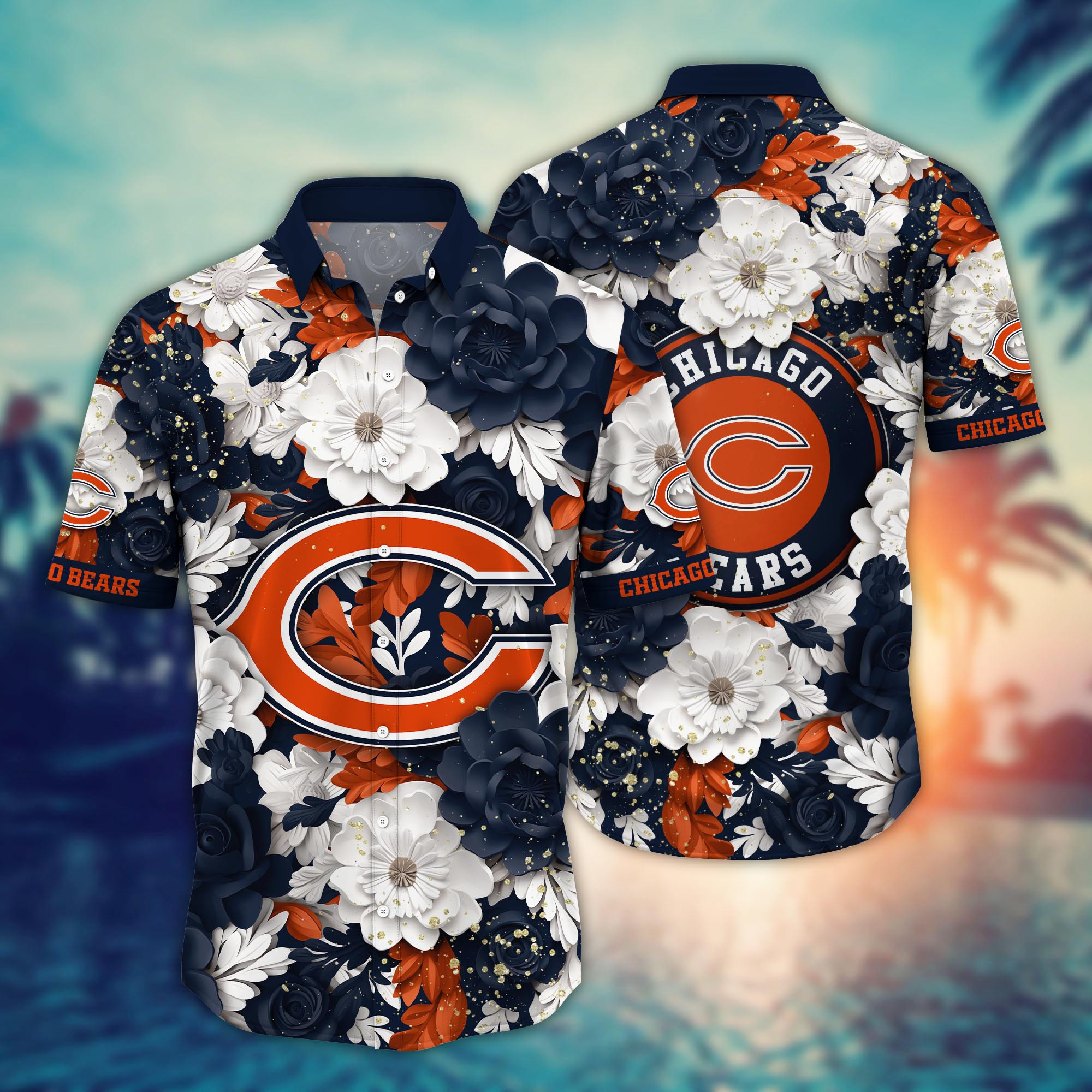 chicago bears blooming pride hawaiian shirt 14yjq