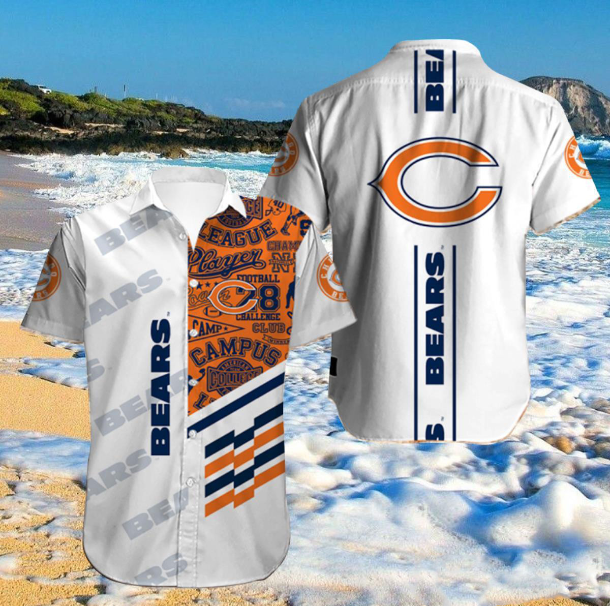 chicago bears campus spirit hawaiian shirt