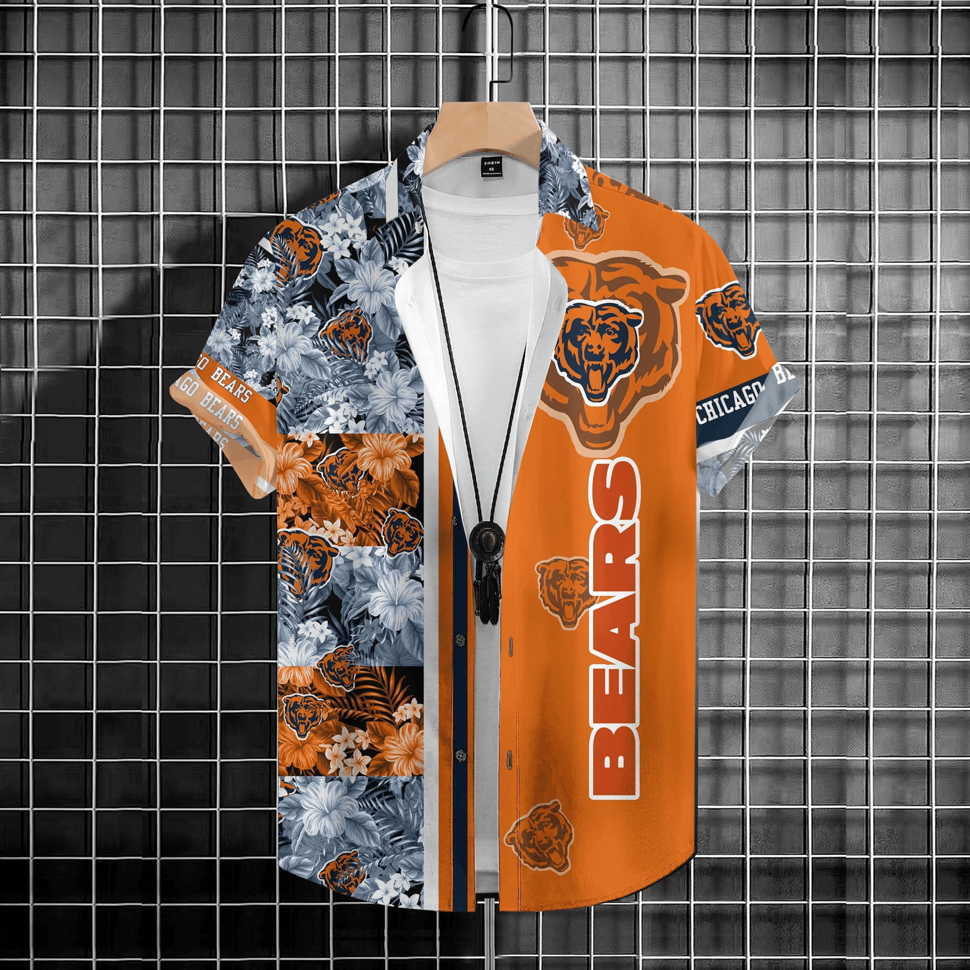 chicago bears floral fusion hawaiian shirt 4jmpp