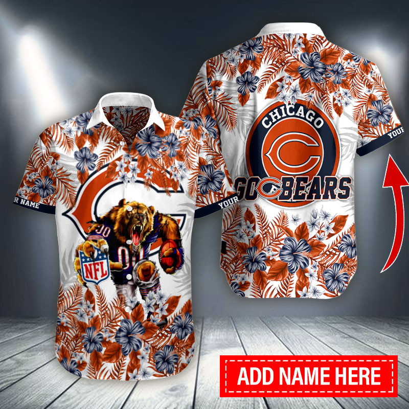 chicago bears floral roar custom hawaiian shirt zsp7w