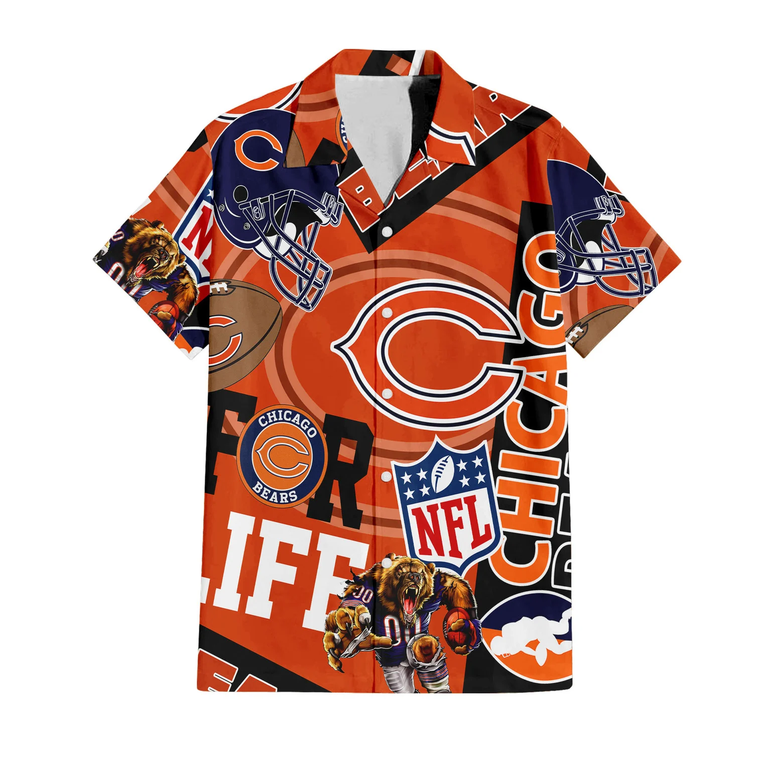 chicago bears for life hawaiian shirt dvyg1