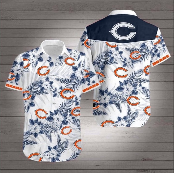 chicago bears island bloom hawaiian shirt soz94