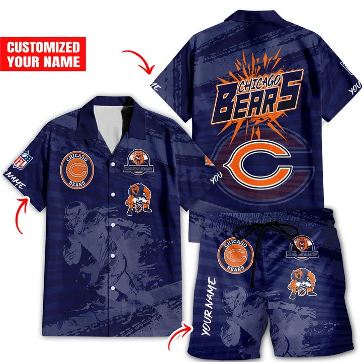 chicago bears island warrior hawaiian shirt