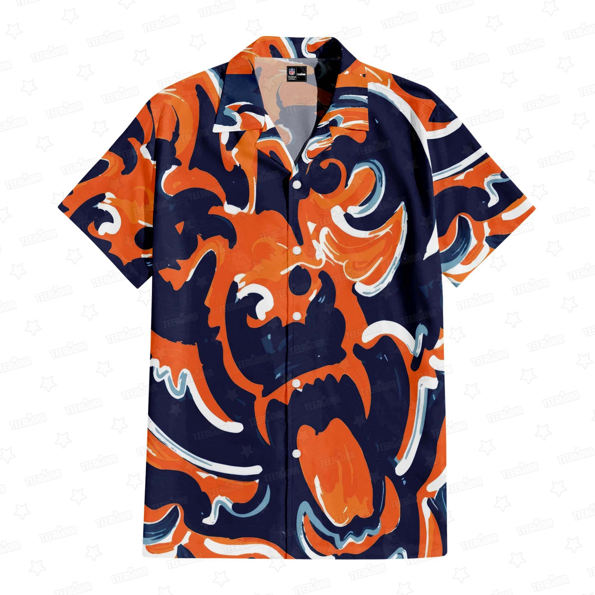 chicago bears oil painting art print hawaiian shirt vlujs