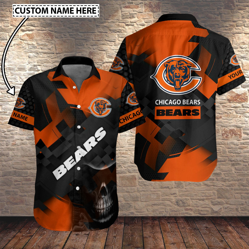 chicago bears skull custom hawaiian shirt idahy